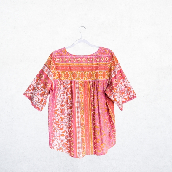 The Vermont Country Store Colorful Bohemian Blouse Women's Large - Picture 3 of 4